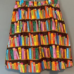 ModCloth colorful teacher librarian Book skirt size L